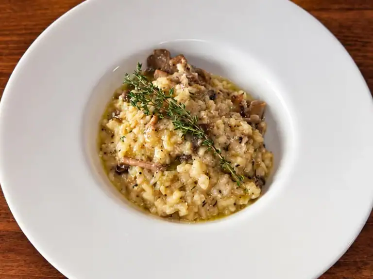 Wild mushroom risotto at Vault Bar + Kitchen, Whalley
